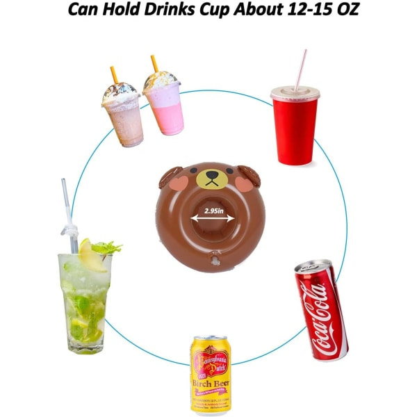IC Flytande drinkkoppshållare för pool, 10-pack uppblåsbara dryckeshållare Drinkfloats Drinkfloater för poolfest