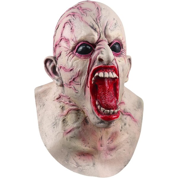 IC RONGbbppQ Halloween-skalle kan riva upp dubbelskiktsmask, Halloween-skräckmask Zz