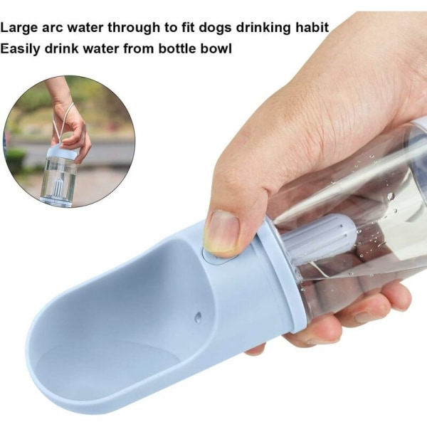 IC Hundevandflaske Bærbar Vandflaske til Hunde - Vendbar Let Vanddispenser, Fodergodkendt Silikonflaske til Hunde og Katte