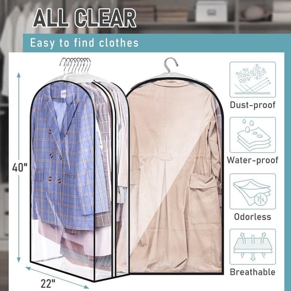 3-pack - cm - Tygöverdrag - kläder - Hängpåse - Lämplig - hålla - Transparent - (galge