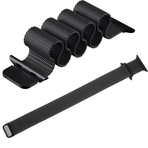 Milanese Loop Metal Armbånd Apple Watch 41/40/38 mm - Sort Sort Sort