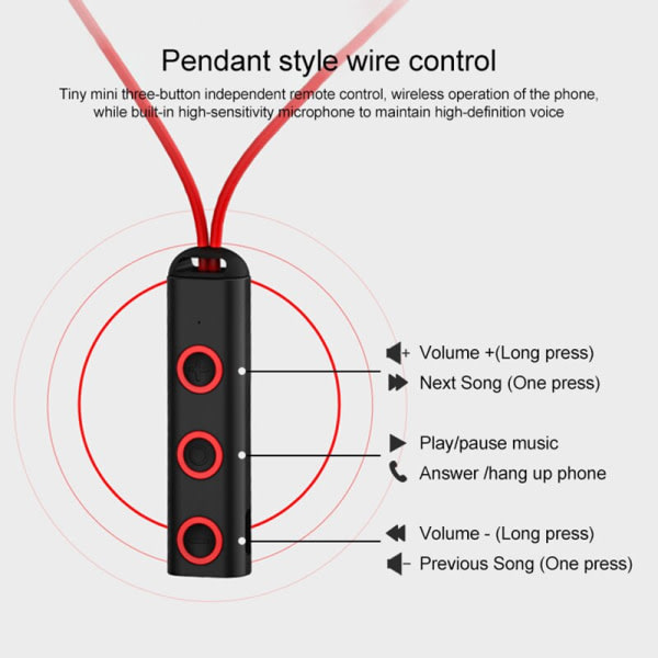 IC Bluetooth-headset magnetiskt sport trådlöst headset med hängande hals med mikrofon lämplig för Xiaomi Redmi Huawei P30