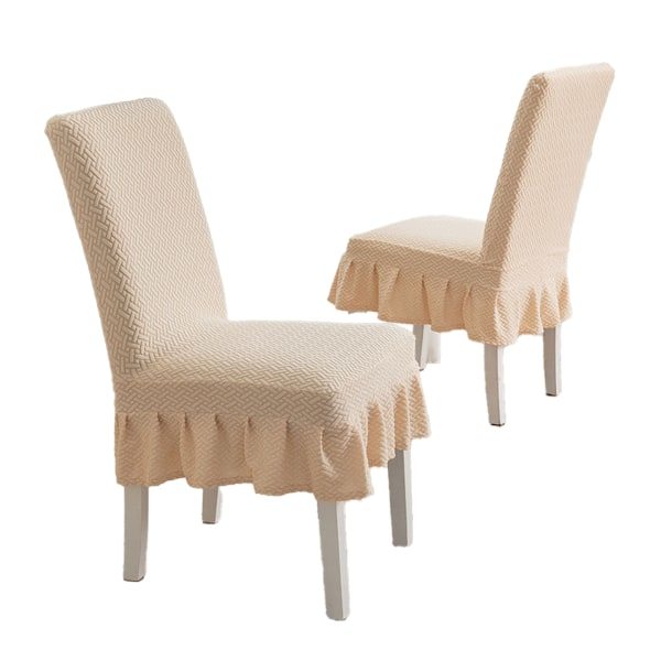 IC 2 kpl Tuolinpäällinen ruokapöydän tuolinpäällinen hameella keltainen
