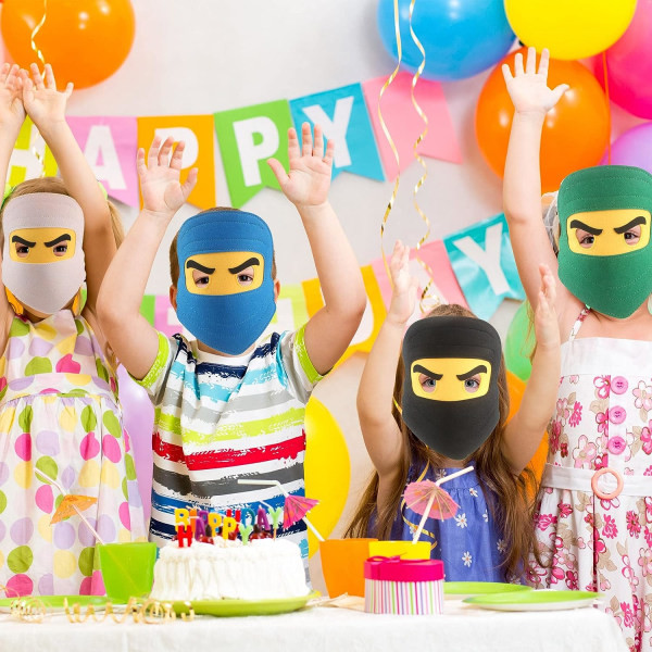 20 kpl Lasten Ninja-naamioita, Joustava Piirretty Naamio Pojille, Tytöille, Halloween-asu
