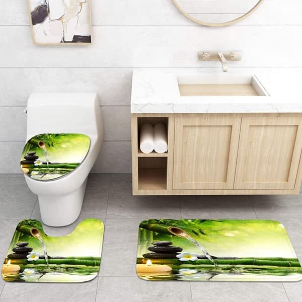 IC 4 dele badeforhæng, med 12 kroge, Flow Water Bamboo