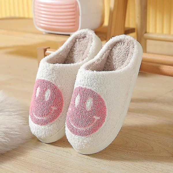 Smiley Face Hjemmesko til Kvinder - Smilende Hjemmesko Pink 40-41 Pink 40-41