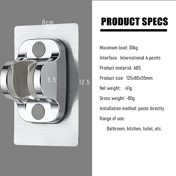 IC Handduschhållare utan borrning, 2-pack