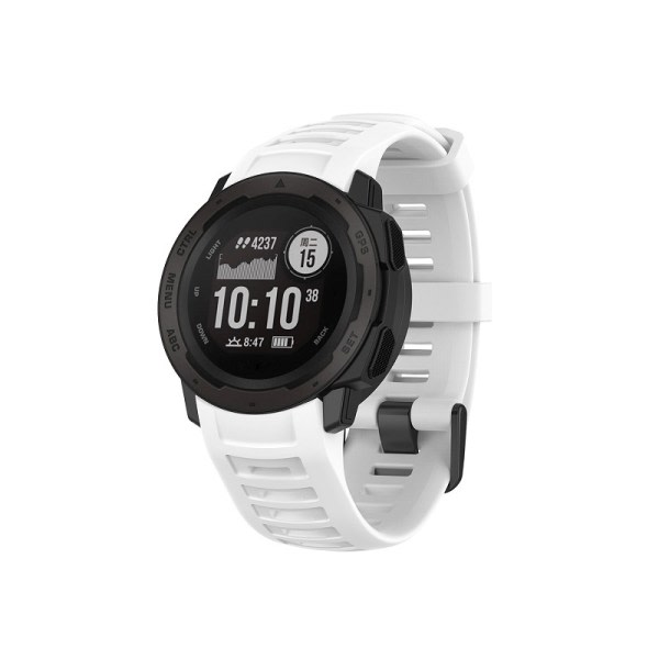 For Garmin Instinct/Instinct Tide/Tactical Silicone Watch Band Armbånd med værktøj, vit