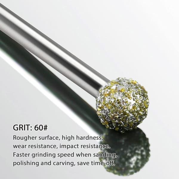Diamant Stift Sæt, 20 stk. Diamant Stift Bits 1/8\" Skaft Kompatibel til Udskæring Gravering Slibning Polering Sten, Klippe, Glas, Keramik