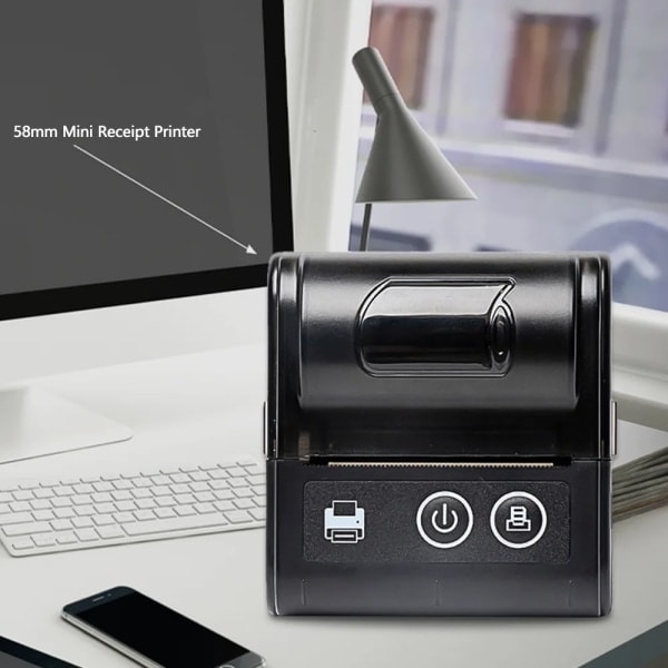 58mm mini lomme termisk kvitteringsprinter bærbar trådløs Bluetooth mobil billetprinter Android IOS Windows termisk impresora hvid
