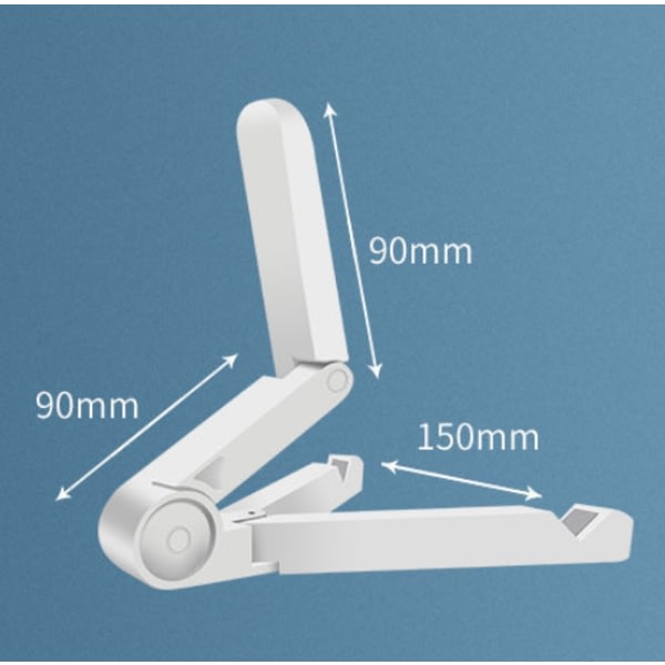 IC 2-pakks mobiltelefonholder multifunksjonell bærbar enkel sammenleggbar teleskopisk trekantstativ (hvit)