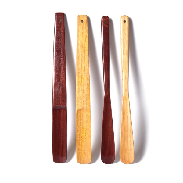1. Træsko-horn i massivt træ - Brun B 32CM
