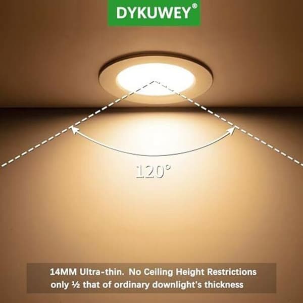 LED infällda spotlights - LUSKYKA - 4-pack - Dimbar (10%-100%) - Varmvit 3000K - IP44 vattentät