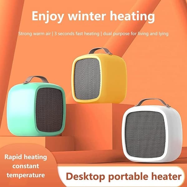 Rumvarmer, batteridrevet kompakt elektrisk miniventilator til vinter