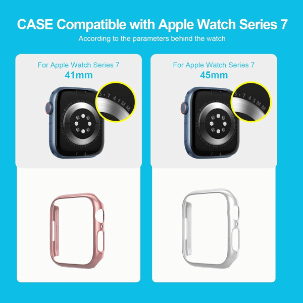 4-pack case för Apple Watch Series 7 45 mm ram [Ingen skärm IC