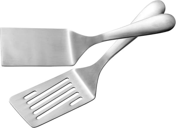 Spatelsett SUS304 rustfritt stål 25 cm - Flat + Spatel med spor