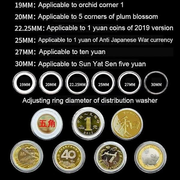 100 Pcs 19/20/22.25/25/27/30 mm Coin Clear Protective Case Collection Storage Box