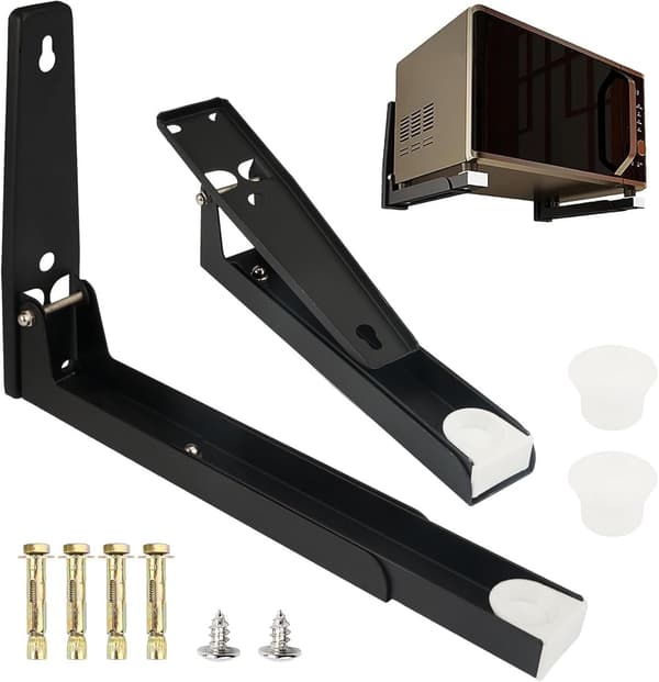 st - Microwave Brackets - Stainless - Steel - Adjustable - Wall Mount - Microwave Oven - Microwave Rack - Microwave Mount - Microwave Support