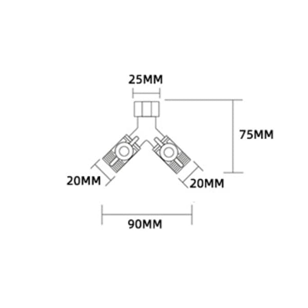 IC Bytteventil G1/2Y Passer for 3-veis dusjventil adapter i messing