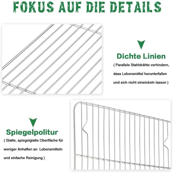 IC 2-pack grillgaller, kylgaller, rektangulärt kakgaller, 40*30cm