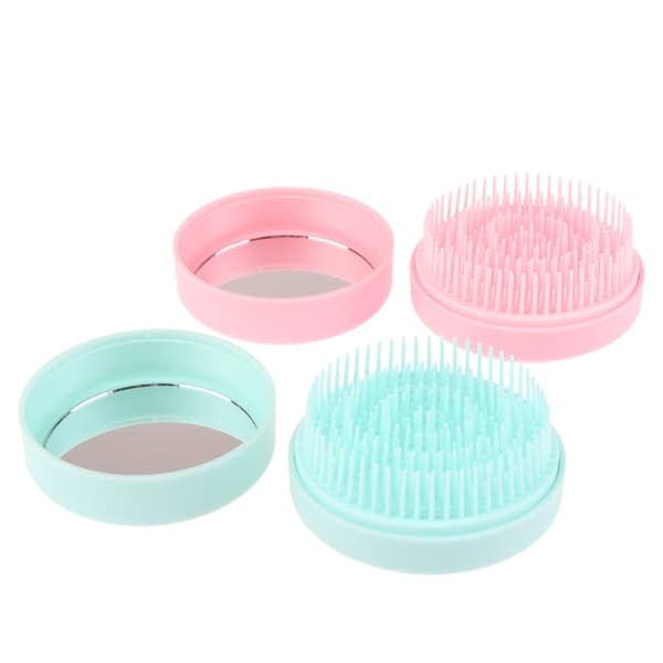 IC Bärbar Rund Resemassage Vikbar Kam Flicka Hårborste Med Pink