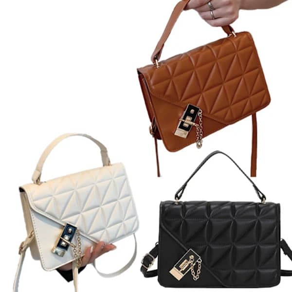 Small Handbag for Women, Trendy PU Shoulder Bag with Large Capacity and Adjustable Shoulder Strap, Underarm Bag for Dates, White