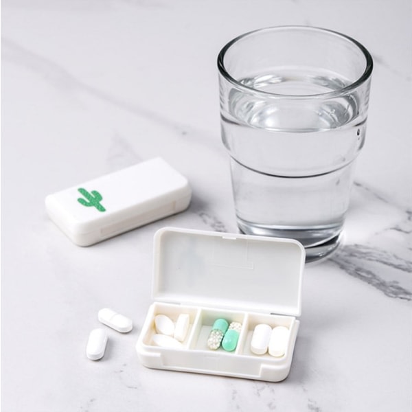 IC 3 Rums Mini Pilleæske Plast Genanvendelig Medicinboks Sød Lille Tabletter Pille Opbevaring Organizer Box Holder Beholder Dispenser Case