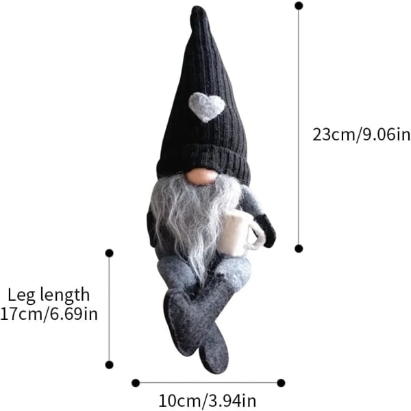 2 stk Gnomer i Plysj, Bar Innredning, Håndlagde Svenske Gnomer Gaver til Hjem, Kjøkken, Kaffestasjon, Bord, Hylle Dekor (Brun)