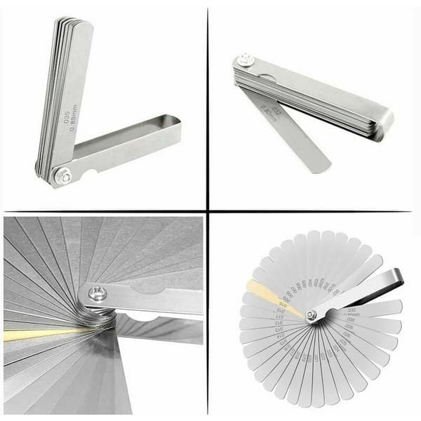 Følerbladsæt, 32 blade rustfrit stål ventilshimsæt, metrisk/imperial markering, til måling af spaltebredde, til motor/tændrør/ventiler.