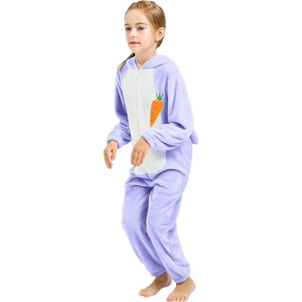 Jumpsuit Kanin, Barn, Kanin, Onesie, Påskflicka, Allt - Smådjursdräkt Hoodie Set Halloween Maskeraddräkt Set 4-6 År Lila 120