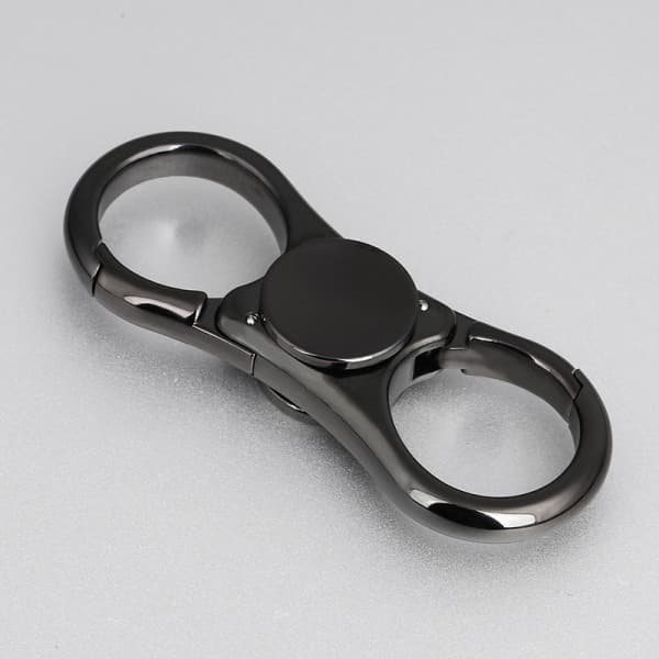IC Fingertop gyro nøglering dobbeltring bilnøglering charm sort