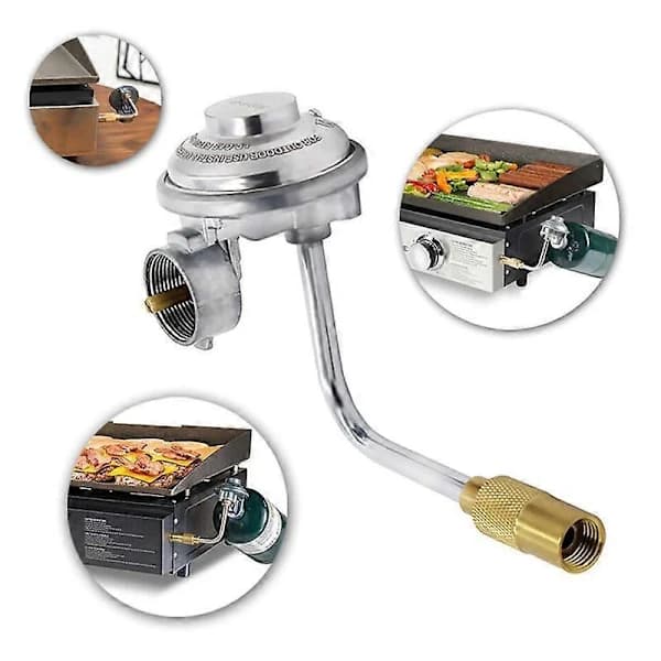 Udskiftningsgasregulator til Blackstone 17 tommer 22 tommer bordgrill Messing QCC1 propantankstik Sølv Guld