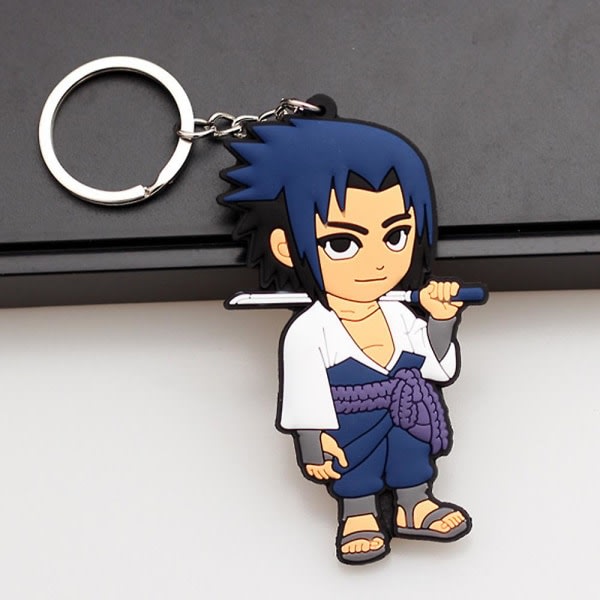 Naruto Anime Temakaraktærer Kakashi Gaara Sasuke Silikon Mini Nyckelring Hængende hængende Nyckelring Fläktar Present Sasuke Uchiha IC