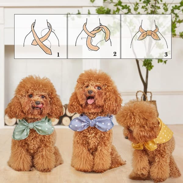 4-pack - Dog Bandana - Soft - Breathable - Adjustable - Accessories - Machine Washable - Tumble Dry - Safe - Dogs