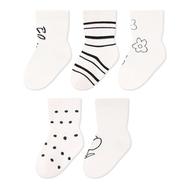 IC Baby bomullsgreppstrumpa Tecknad björnstrumpa Mjuk Vinter Varm Tjock Little Flower
