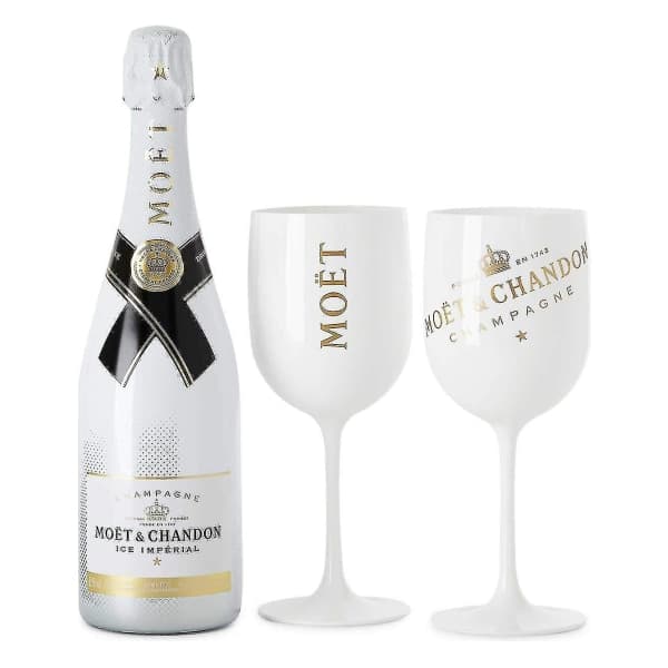 2 stk Plast Vin Party Hvid Champagne Moet Glas