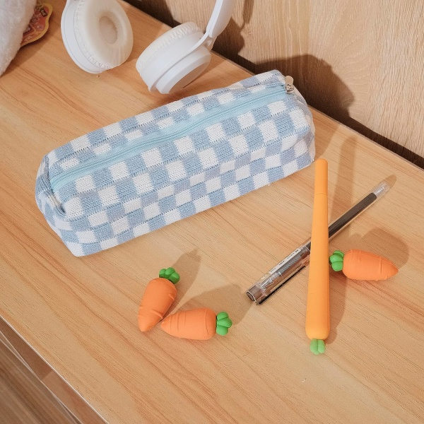 IC Case Etui Kontor College Skole Opbevaringspose Taske Holder Box Organizer Sminkepose Kosmetikpose Æstetisk (Blå)