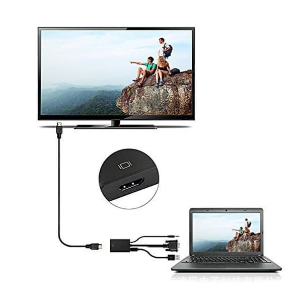 IC VGA till HDMI-omvandlare ljud stationär dator värdmonitor HD-överföringskabel