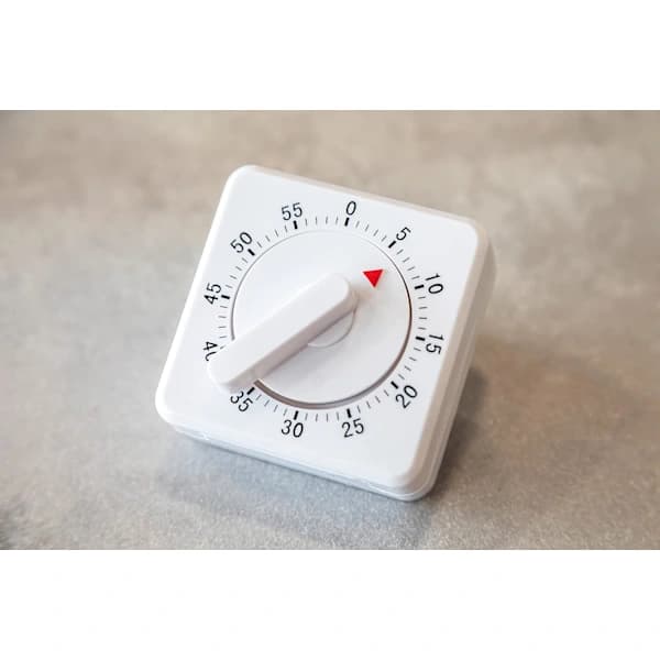 2-pakning mekanisk kjøkkentimer 60 minutter nedtelling med høy ring for matlaging baking studie hvit 2pc