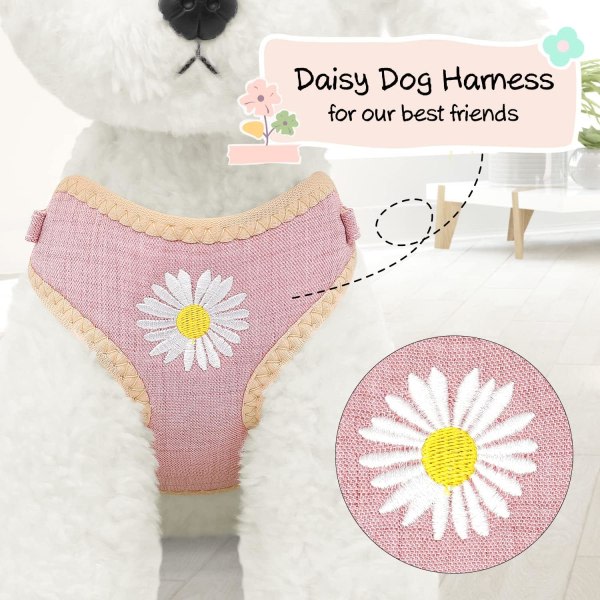 IC Valp, XS/XXS Hundsele Rosa Jente Hundsele for Ekstra Små Hunder Step in Hundsele og Lessh Set Mykt Pustende Mesh Anbefales