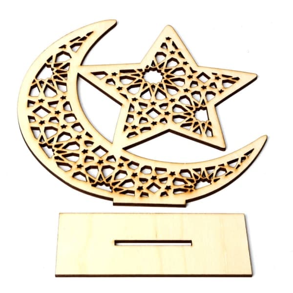 IC JM01354 Puinen Eid Mubarak DIY Kuun Koti Sisustus