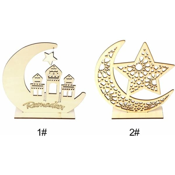 IC JM01354 Puinen Eid Mubarak DIY Kuun Koti Sisustus