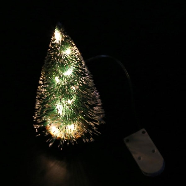 IC Mini ceder julgran med LED-ljus Liten tall Bord Skrivbord Juldekor prydnadVarmt lys