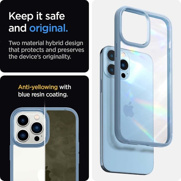 IC Spigen Super Hybrid [anti-keltaisuuden teknologia] Suunniteltu iPhone 13 Pro Max -kotelolle (2021) - Kristallinkirkas