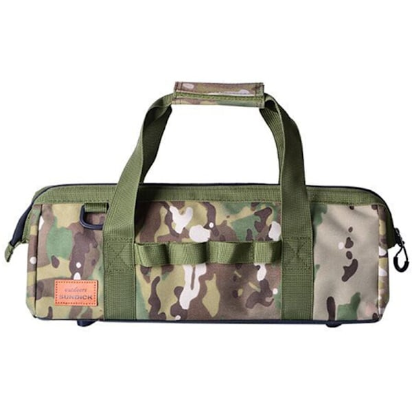 Retkeilytyökalulaukku, suuri kapasiteetti, leveä suuaukko, työkalujen säilytyslaukku, vettähylkivä varustelaukku, Camouflage, DUBUNS