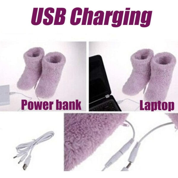 Eluppvärmda skor USB uppvärmd toffel