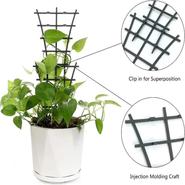 Växtspaljéset Stapelbara Växtstöd för Klätterväxter Inomhus och Krukväxter, 6-pack Mörkgrön 24,9 x 15 cm