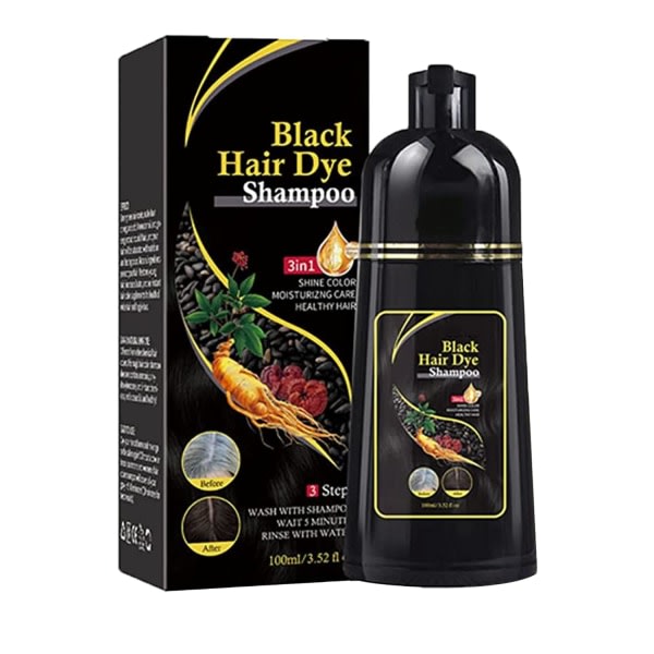 IC 100 ml Natural Herbal Instant Black Hair Dye Schampon för vita H