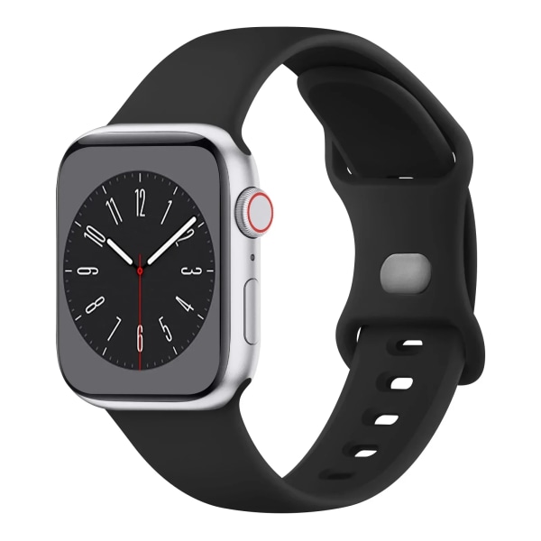 Blødt silikonearmbånd til Apple Watch 8 7 6 5 4 3 SE Rem til IWatch Ultra 49mm 45mm 41mm 40mm 44mm 38mm 42mm ur Black