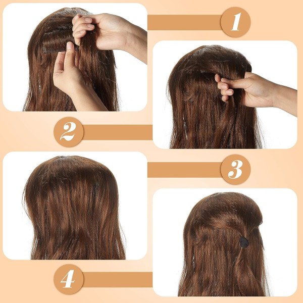 3 delar hårbulle osynligt löshårklämma, hårbotten bula fluffigt hårdyna Stylinginsats verktygsvolym (ljusbrun)